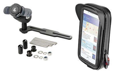 Supporto Telefono GPS Per Yamaha TMAX 560 TECH 2019-2020 - Per Barra Anteriore, Antivibrazioni, Nero, Alluminio