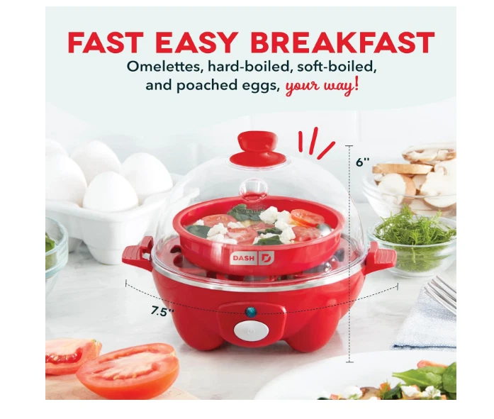 Dash Rapid 12-Capacity Electric Egg Cooker for Hard Boiled Poached Omelet 4 Types