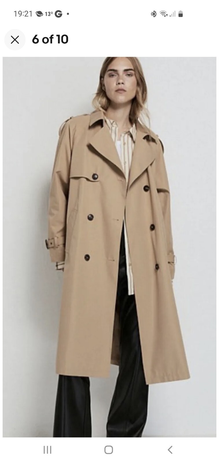 Ladies Tan Belted Button Up Trench Coat Size 14 Bnwt £38 Raincoat