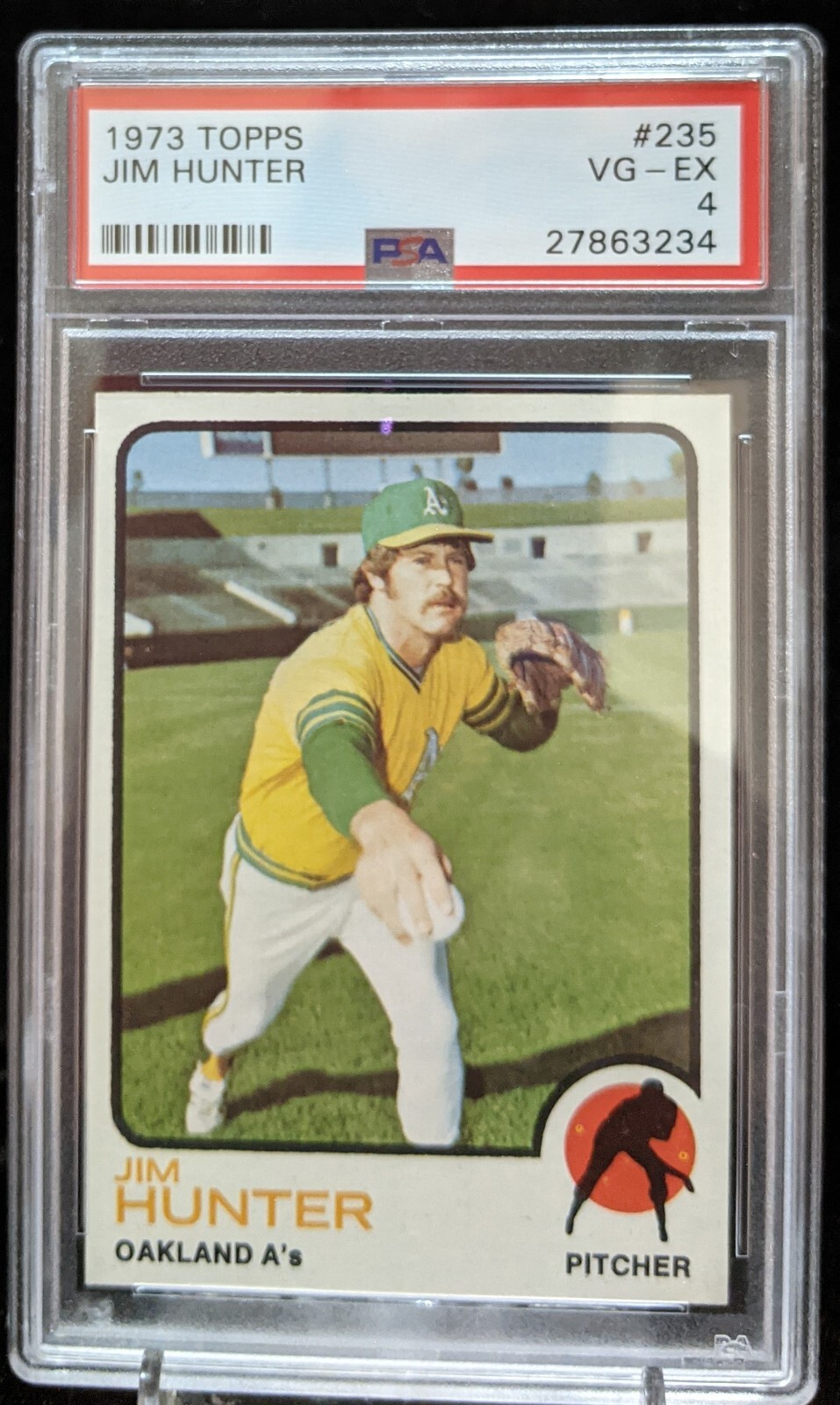 1973 Topps JIM HUNTER #235 PSA 4 VG-EX Hall of Fame Oakland Athletics 27863234