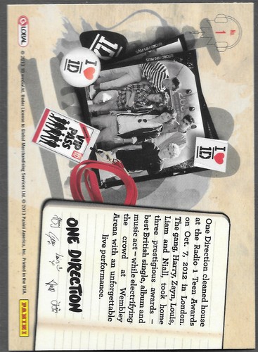 ONE DIRECTION 2013 Panini Single Insert Cards - Choose Complete Your Sets MINT - Picture 36 of 221