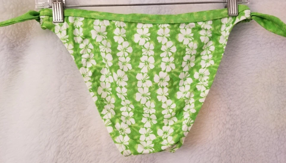 Bare Assets Womens Bikini Bottoms Swimsuit Size M Medium Green White Hawaiian - Image 4 of 4