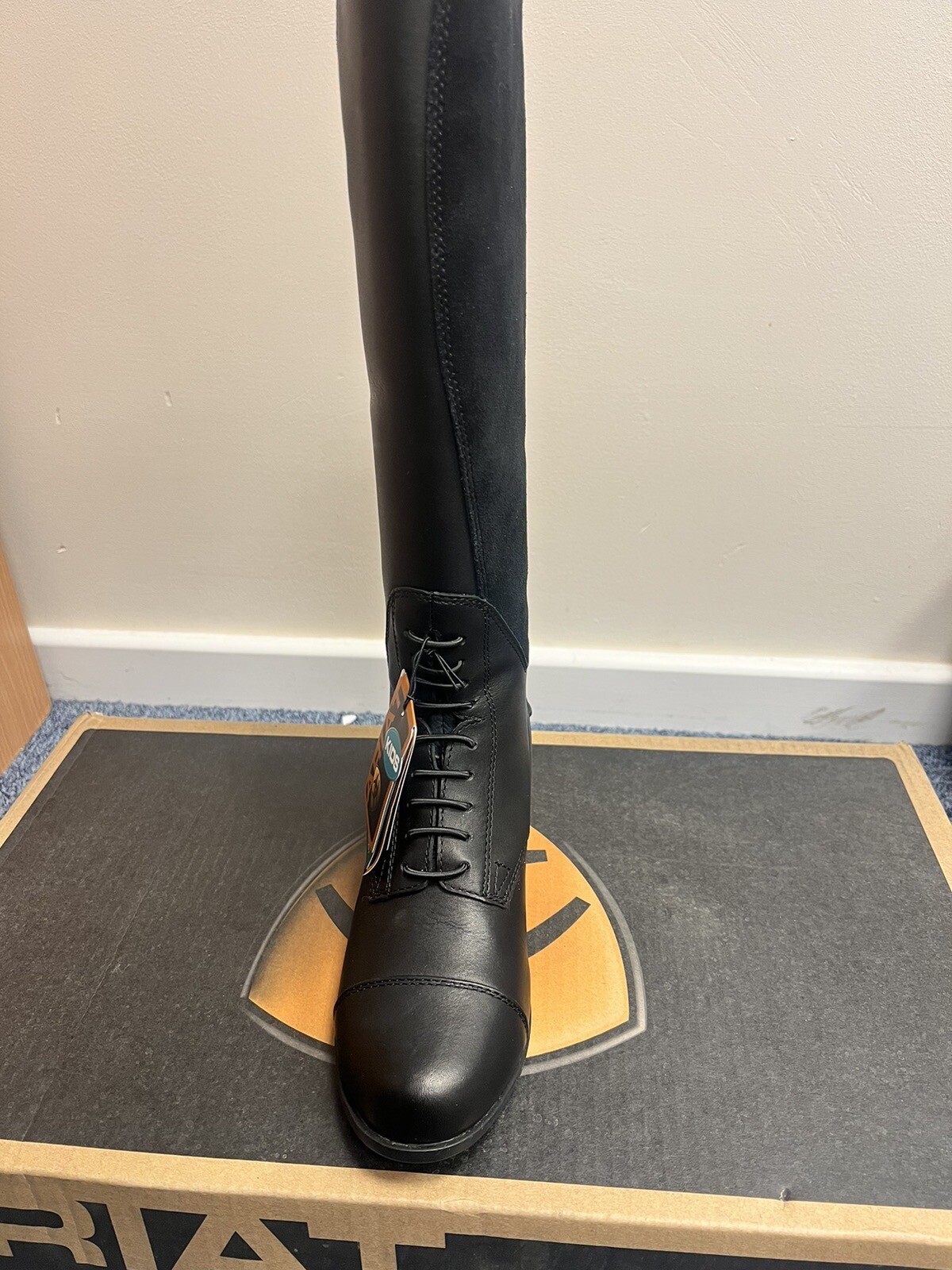 ARIAT JUNIOR / KIDS BROMONT TALL / LONG H20 RIDING BOOTS BLACK SIZE 13