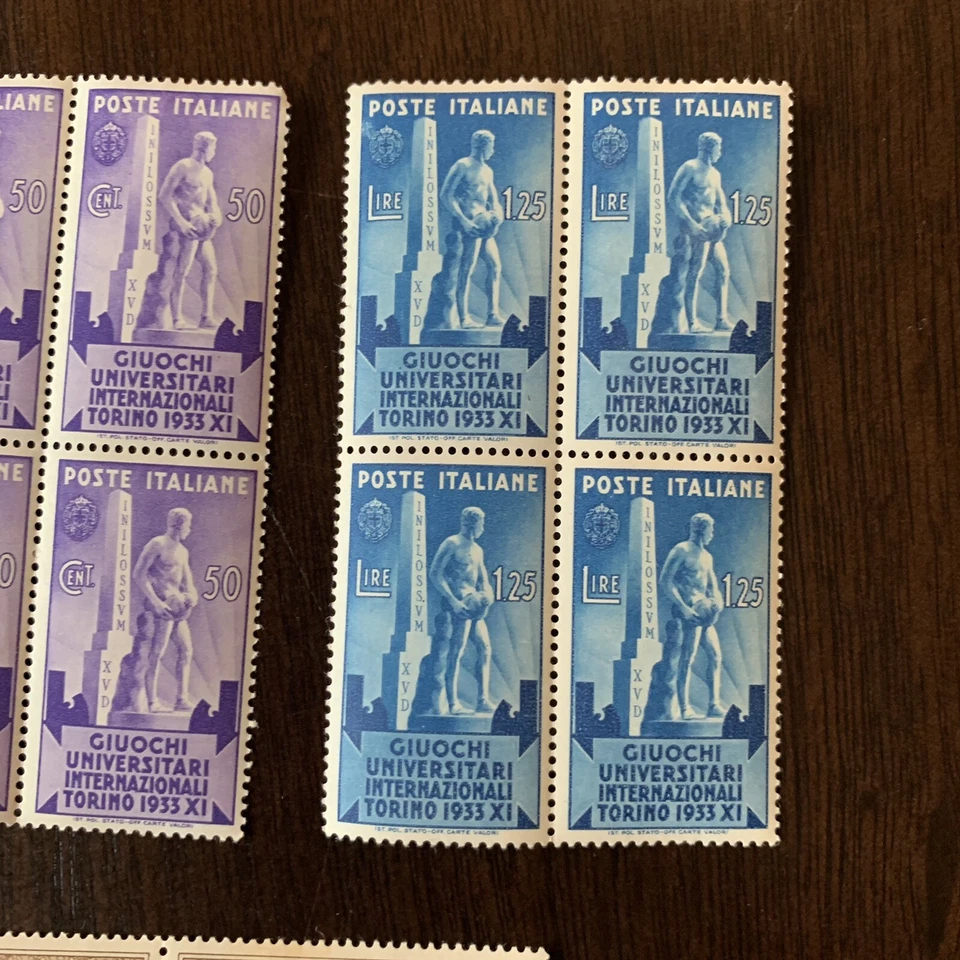 1931 1933 ITALY MH STAMPS BLOCKS #306-309 MUSSOLINI, #258, 260, 261, 262 SLAVES - Image 2 of 4