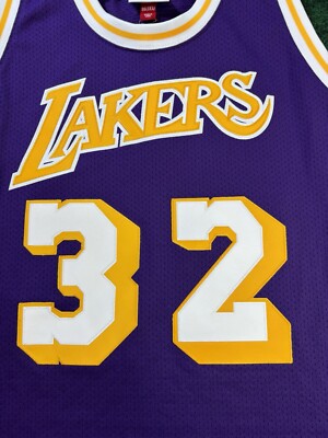 100% Authentic Magic Johnson 1984-1985 Purple Mitchell & Ness