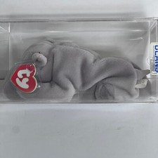 MWMT MQ Authenticated Ty 3rd Gen HAPPY - GRAY Beanie Baby 3rd Hang/1st Tush