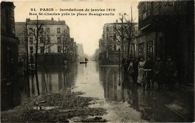 CPA PARIS Inondations 1910 Rue St-Charles (577907)