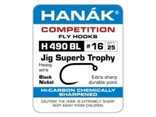 Hanak Competition H 490 BL JIG  SUPERB TROPHY Barbless Hooks 25Pack choose size.