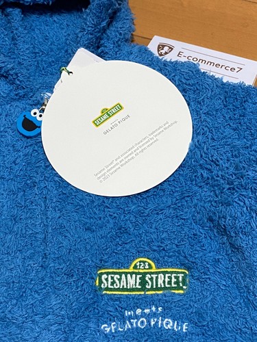 GELATO PIQUE × SESAME STREET Cookie Monster Baby Rompers Size 70 Brand New Blue - Picture 23 of 24
