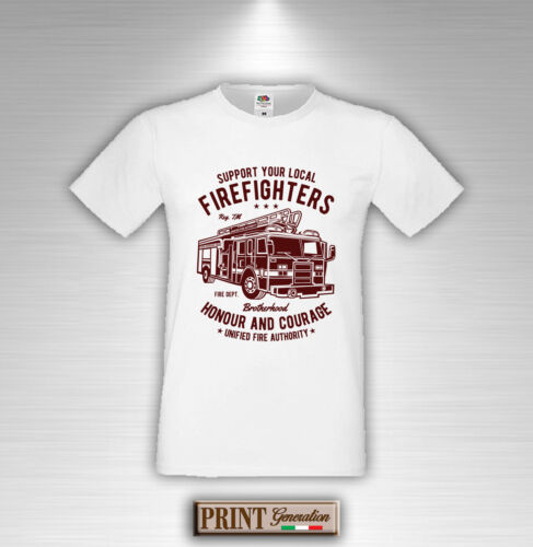 Feuerwehr T-Shirt Ehre Mut LKW Wasserrettung Sommer Mode Slim - Bild 3 von 3