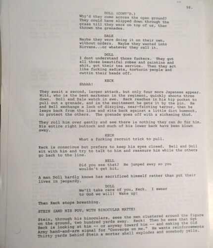 Terrence Malick - Scénario de la ligne rouge mince - Première draft 1989. Très rare - Photo 11 sur 18