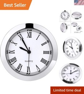 Hicarer 1-1/2 Inch 37 mm Round Quartz Clock Insert with Roman Numerals Fit 35 mm