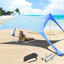 Beach Tents Portable Sun Shade Canopy UPF 50 Outdoor Sun Shelter with Sandbag