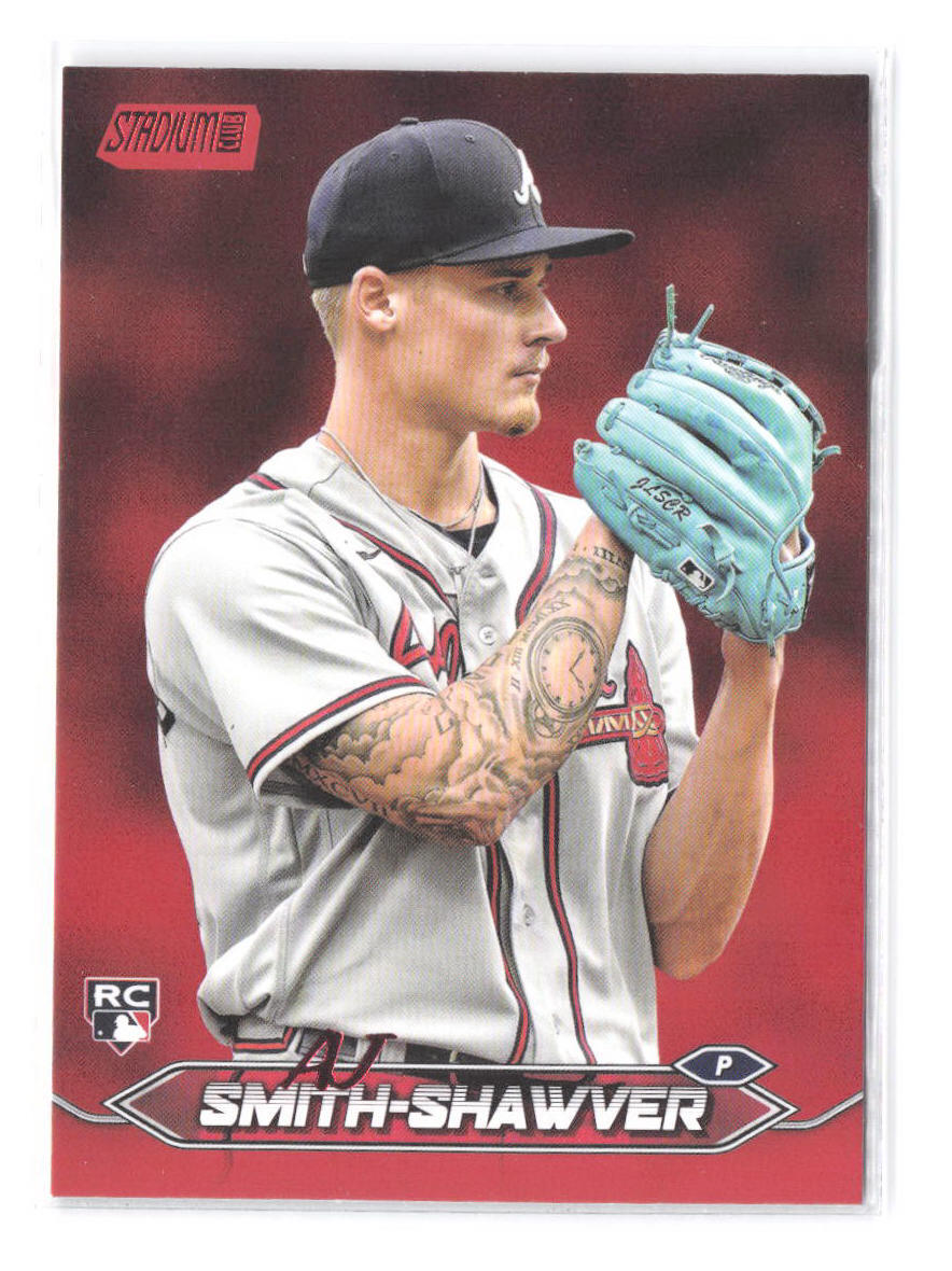 2024 Stadium Club AJ Smith-Shawver Red Foil RC Rookie Card 55 Parallel Braves