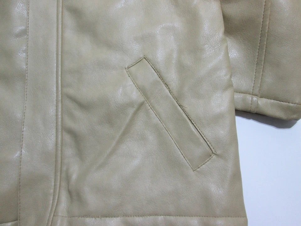 NUEVO CON ETIQUETAS Kenneth Cole Reaction Jóvenes Niñas Talla 6 Imitación Cuero Beige Prendas exteriores Foto 3 de 4