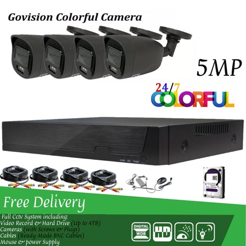 Sistema de cámara CCTV ColorVu de 5 MP DVR 4 CANALES kit de visión nocturna interior exterior + disco duro de 1 TB - Imagen 12 de 13