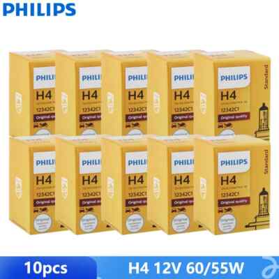 10pcs Philips H4 12V 60/55W P43t 12342C1 Auto Halogen Headlights Car Hi/Low Beam
