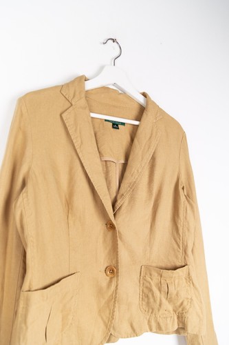Lauren Ralph Lauren Linen Blazer Women’s Size 8 Beige Button Up Long Sleeve - Picture 6 of 12
