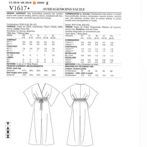 Vogue Designer Sewing Pattern 1617, ZANDRA RHODES Jumpsuit, Size 4 - 14 NEW - Picture 2 of 2