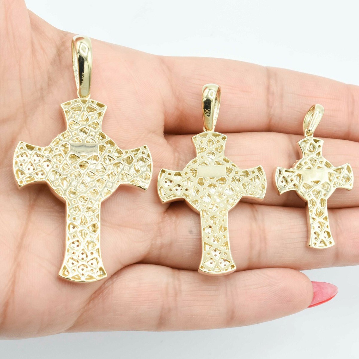 Ciondolo Croce Uomo In Acciaio 316L Placcato Oro, Con Zirconi, Catena Inclusa, Fashion Jewelry. - Foto 4