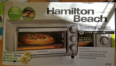 Hamilton Beach 1100-Watt 4-Slice Stainless Steel Toaster Oven Silver