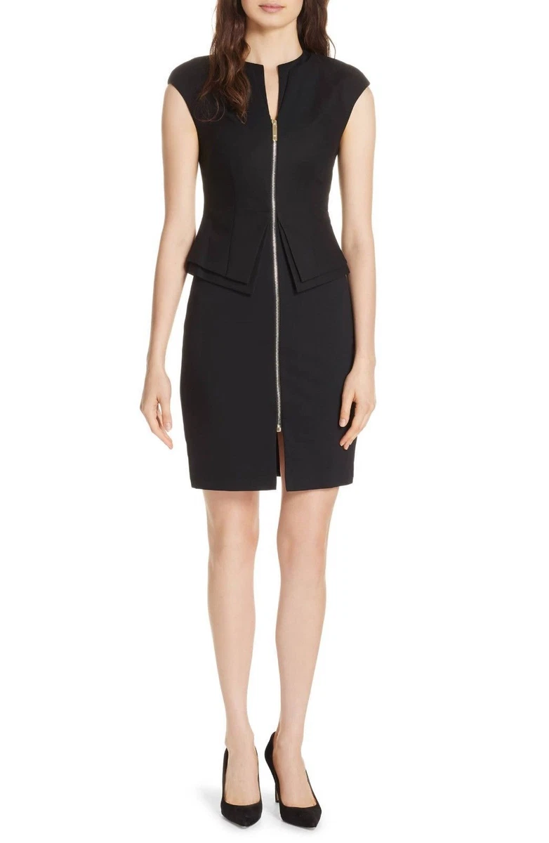 Ted baker black peplum cheap dress