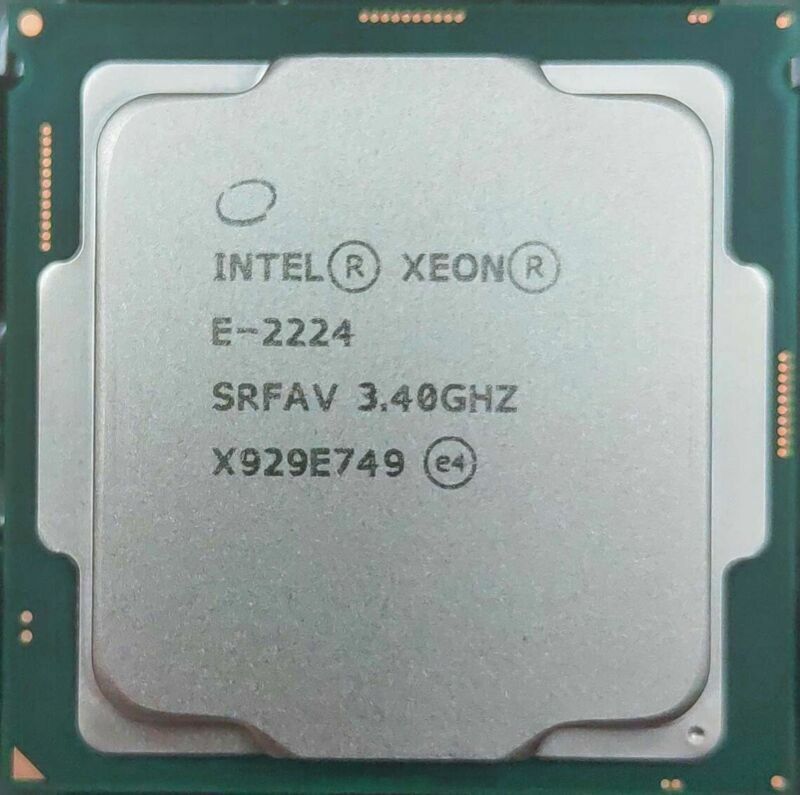Intel Xeon E-2224 3.4-4.6 GHZ 4 Core 8 MB 71W LGA1151 Srfav Intel Xeon E-2224 3.4-4.6 GHZ 4 Core 8 MB 71W LGA1151 Srfav