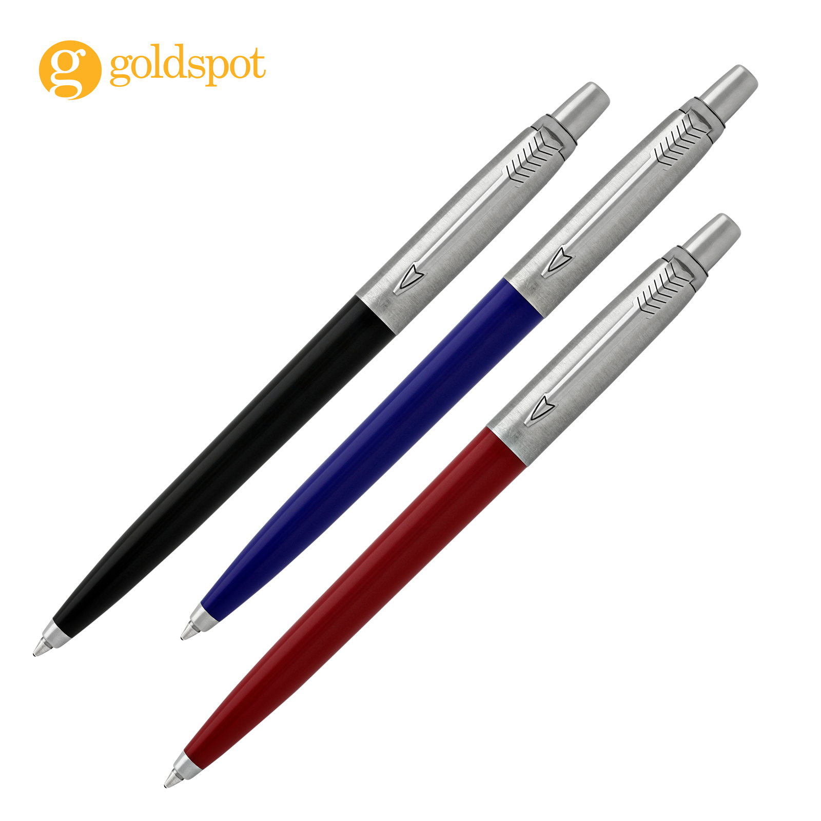 Parker Jotter Ballpoint Pen Set - Red, Blue, Black  (Black Ink) in Box