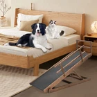 SLSY Dog Ramp Rubber Mat High Traction Ramp 5 Gears Folding Pet Ramp Brown Black