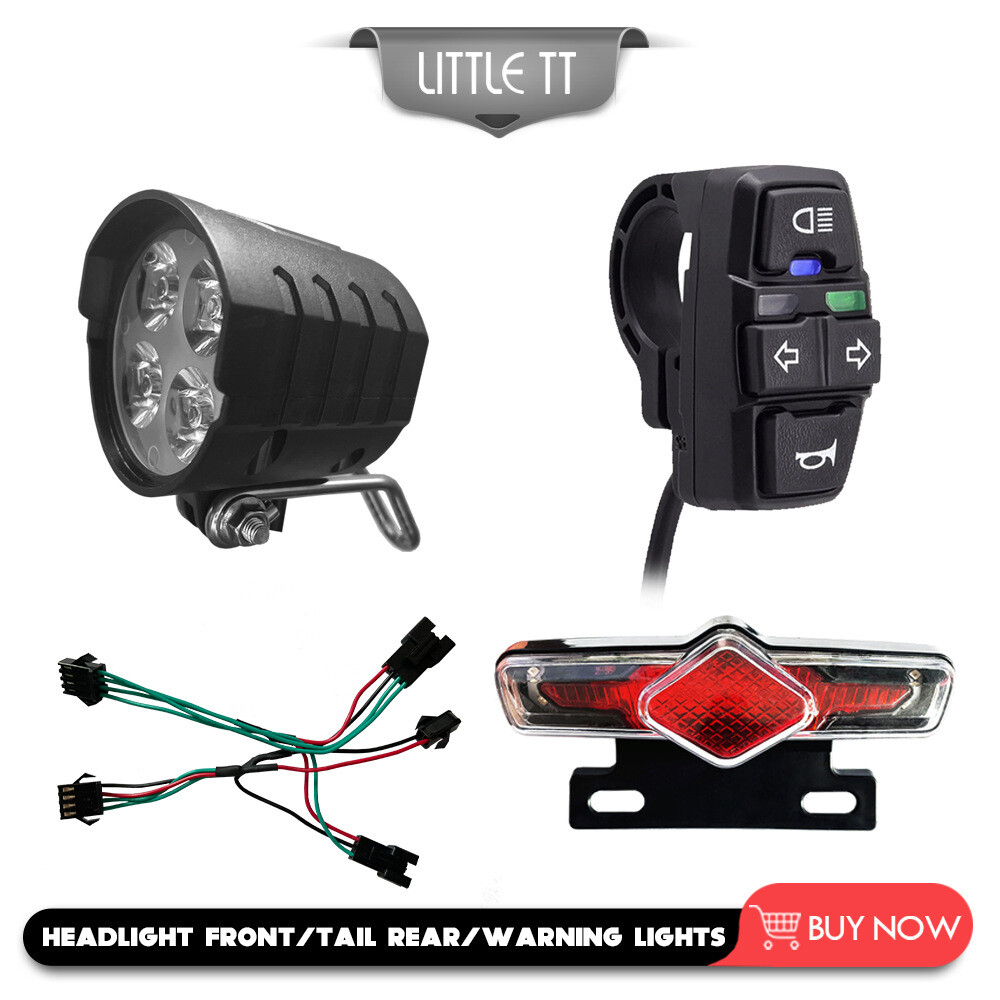 3 in 1 kit 36V/48V/60V EBike Headlight & Tail Light with Light/Horn