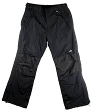 Vintage Slalom Snow Pants Large Black Adjustable Waist Full Leg Zip Insulated