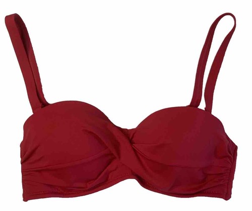 NWT Sea Level Swim Essentials Twist Front Bandeau Bikini Top US 4 Red