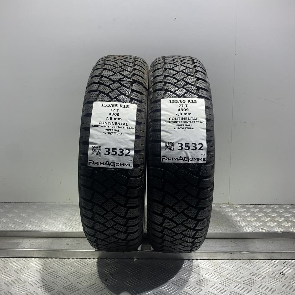Gomme Usate 155 65 R15 77T Continental Contiwintercontact TS760 98% Invernali