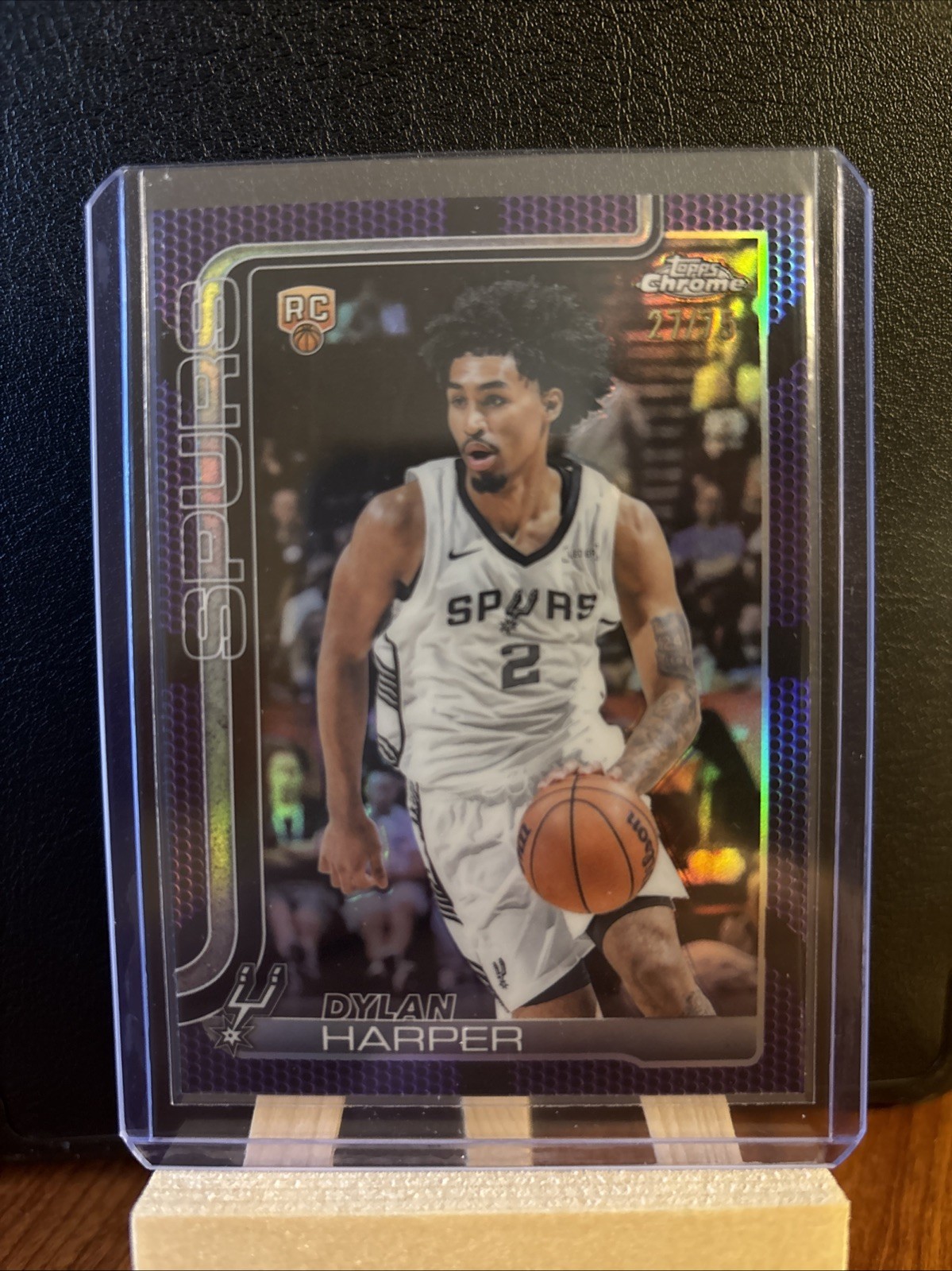 2025-26 Topps Chrome - Dylan Harper #252 Purple basketball Refractor /75 (RC)