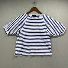 J.Crew T-Shirt Womens Medium Blue White Strip...