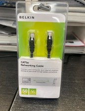 NEW 6 Pack of Belkin RJ-45 FastCAT 5e Patch Cable, Snagless Molded, 50', Black