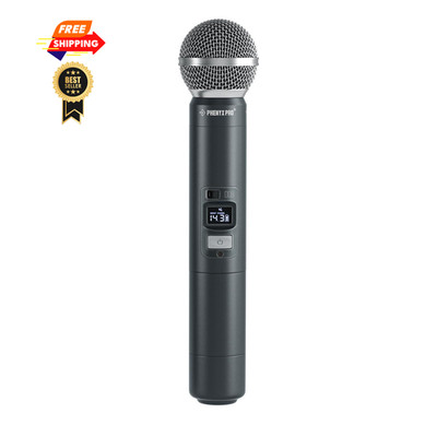 Phenyx Pro UHF Metal Dynamic Handheld Mic for PTU 60.2 cubic inches, Silver