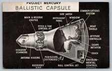 Vintage Project Mercury Ballistic Capsule Postcard NASA Space Program
