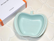 Le Creuset Sugar Mint Matte Mini Apple Dish Stoneware Snack Bowl NIB Rare