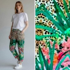 Elie Tahari leopard print crop cotton pants 248 NWT 14