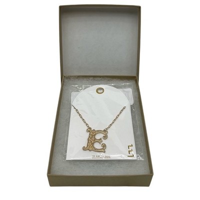 Western Initiale E Halskette goldfarben Monogramm Anhänger Halskette Neu mit Etikett
