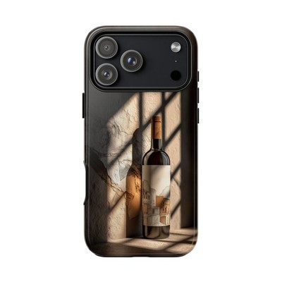 Phone Ink - iPhone/Galaxy/Pixel - Tough Case - Wine Bottle Beige Light