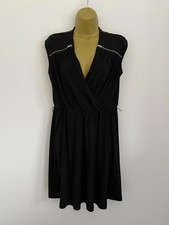 Calvin Klein Ladies Black Crossover Knee-Length Dress Shoulder Detail, Size M