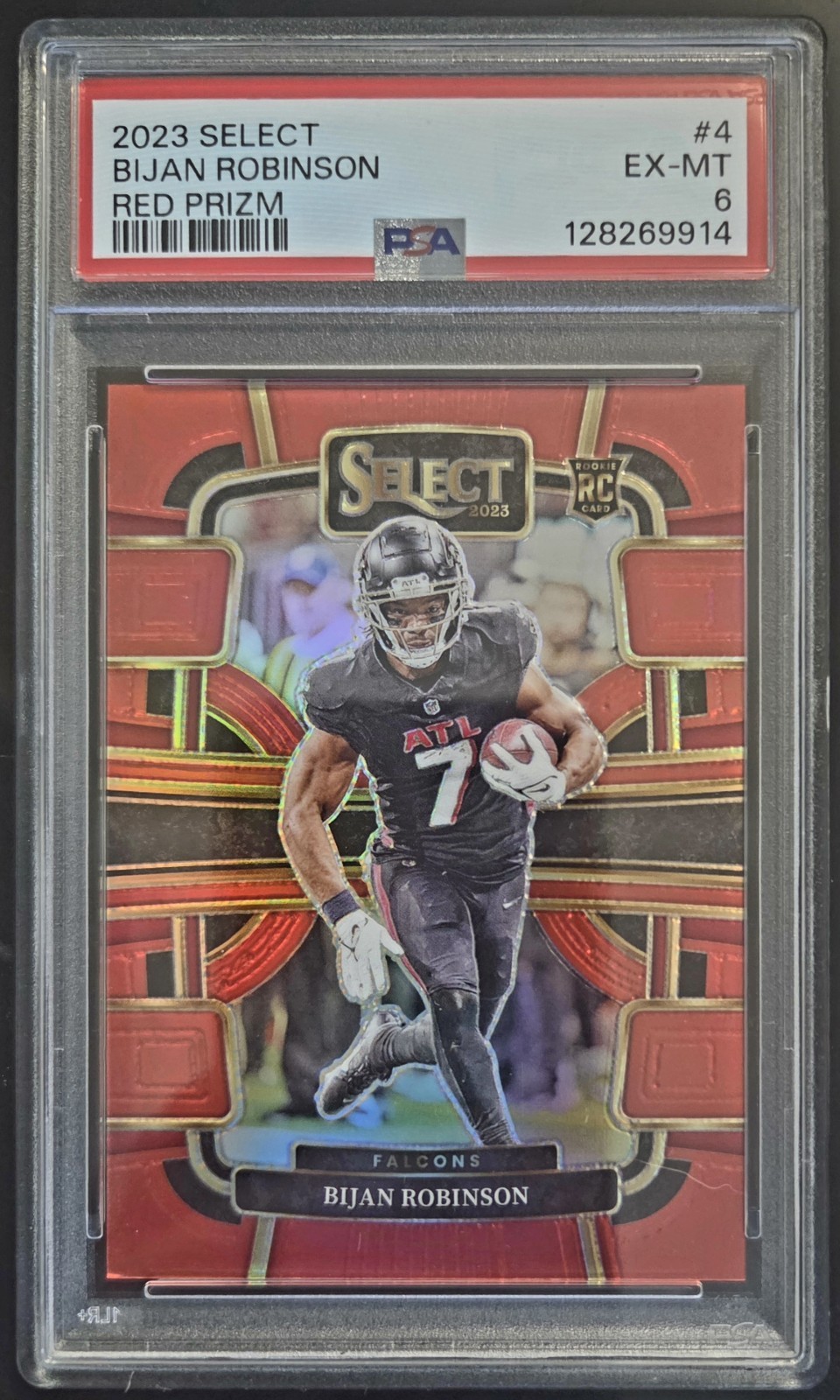 Bijan Robinson 2023 Panini Select Concourse Red Prizm /99 (RC) - Falcons