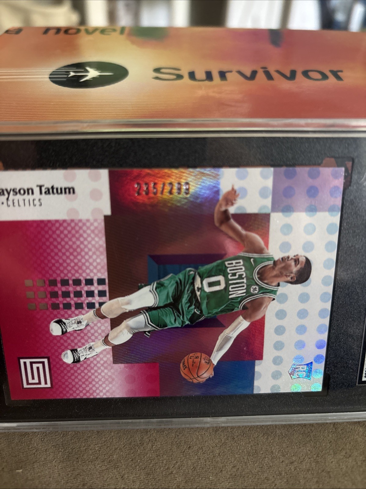 2017-18 Panini Status - Rookies Jayson Tatum #128 Red /299 (RC) SGC 9.5 Rookie view 2