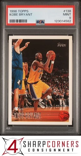 1996 TOPPS #138 KOBE BRYANT RC LAKERS HOF PSA 9