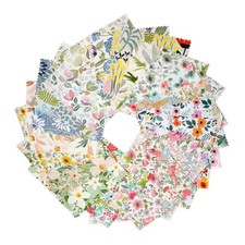 42 PCS 5 Precut Fabric Quilt Squares, Charm Packs, Floral, Cotton, Sewing