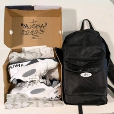 Chad Muska eS Autographed Limited Edition shoes white/navy Size 10.5 + backpack