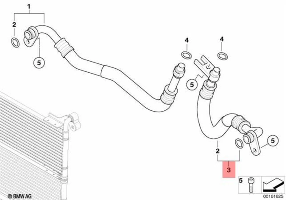 Genuine BMW E60N E61N 535i 535xi Engine Oil Cooler Return Pipe OEM 17227560980 - Image 2 of 3