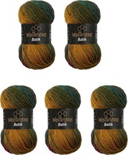 500 g Multicoloured Wool Bee Batik Knitting and Crochet Wool 100 g Balls
